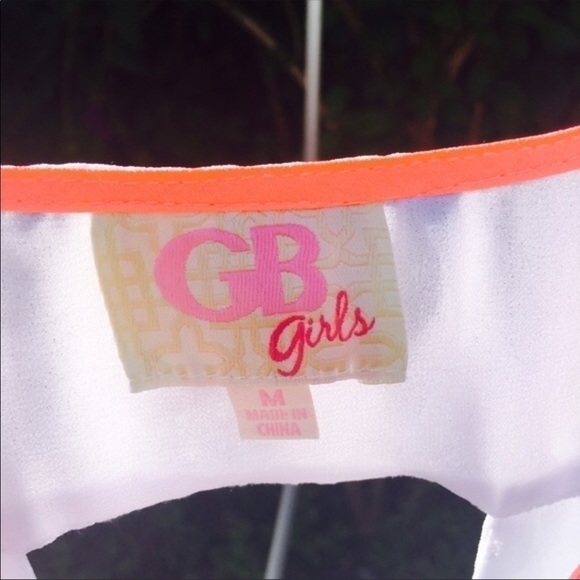 GIANNI BINI GIRLS White Lace Sheer Sleeveless Tiered Blouse medium - Picture 4 of 4